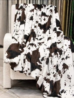 Manta Marrón Estampado Vaca Franela Felpa 180x200 Cm Manta para Cama Suave Foto 1 de 4