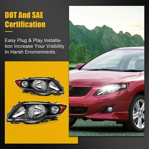 Headlights Assembly For Toyota For Corolla S CE LE XLE XRS 2009-2010 Housing - Picture 1 of 2