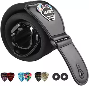Acoustic Electric Guitar Bass Strap 3 inch Wide Pad Holder Adjustable Pick Gifts - Picture 1 of 11