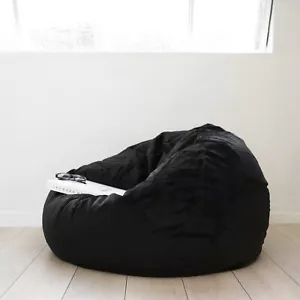 New Ivory & Deene Black Pierre Bean Bag Larger Super Soft Faux Fur Beanbag Chair - Picture 1 of 4