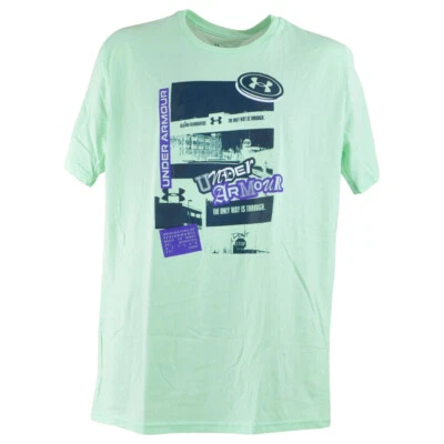 Camiseta verde manga corta con logotipo de atletas de la marca Under Armour mediana para hombre adulto Foto 1 de 3