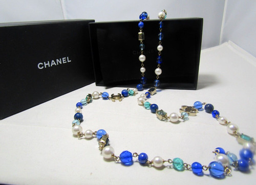 Collana Chanel G Tone Imitazione Perle & Perline Logo CC 43