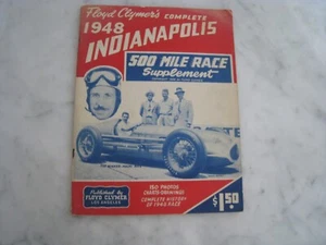 Vintage Floyd Clymer's 1948 Indianapolis 500 Mile Race Supplement Magazine - Picture 1 of 7