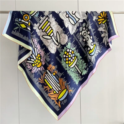 Aztec Print Pure Twill Silk Wrap Scarf Bandana Large Square Shawl Kerchief 53" - Image 1 of 4