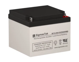 12V SigmasTek Sealed Lead Acid Battery SP12-26 (NB) Absorbent Glass Mat - Picture 1 of 7