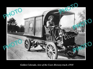 OLD 8x6 HISTORIC PHOTO OF GOLDEN COLORADO THE COORS BREWERY TRUCK c1910 - Picture 1 of 1