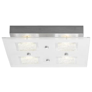 Modern Chrome Square LED Bathroom Light with Clear/Frosted Glass Plate by Hap... - Picture 1 of 2