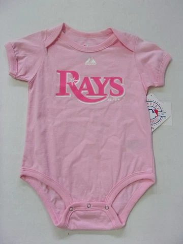 NWT Girls Tampa Bay Rays Cute Light Pink Short Sleeve Bodysuit Outfit Sz 18 Mos Cover