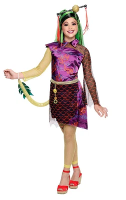 Rubie's Monster High Halloween Jinafire Vestido Largo Elegante Disfraz + Peluca Edad 8-10 Foto 1 de 4