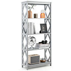 5-Tier Open Bookshelf Bookcase Standing Casual Home Storage Display Rack Grey