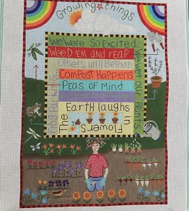 Needlepoint Canvas Maggie Lisa Krause M1641 Growing Things Stitch Painted 18 M - Picture 1 of 6