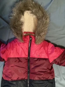 Tommy Hilfiger Youth Girls Pink Fleece Lined Hooded Puffer Jacket  Coat 5/6NEW - Picture 1 of 7