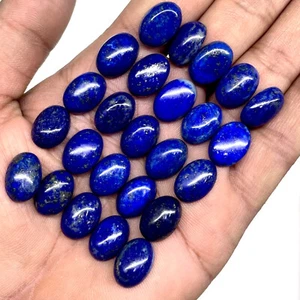 35 Stck. Unbehandelt Natürlicher Lapislazuli 14x10 mm Oval Cabochon Lose Edelsteine Posten - Bild 1 von 15