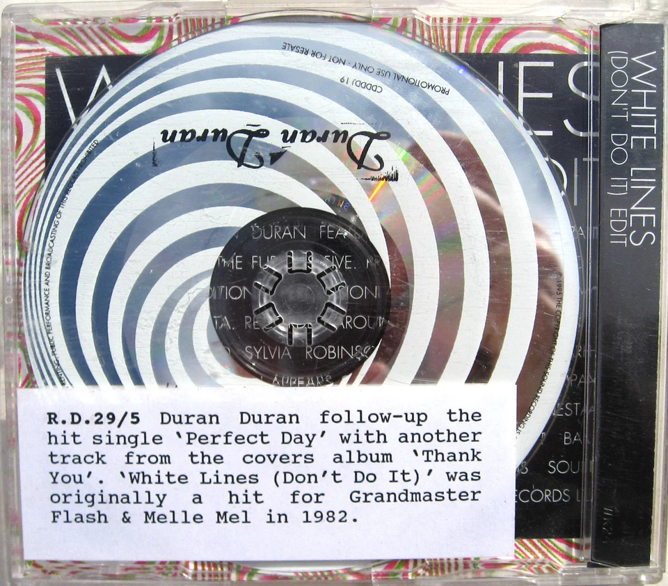 DURAN DURAN CD White Lines UK DJ PROMO Rare UK not Export version + Pro STICKER - Image 1 of 4