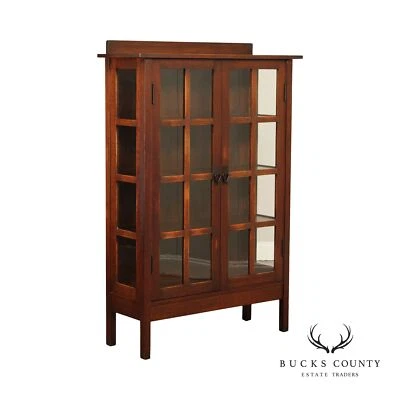Gustav Stickley Antique Mission Oak and Glass Two-Door China Cabinet - Image 1 of 4