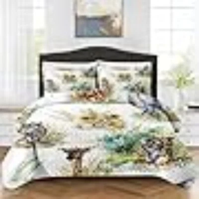 Juego de 3 edredones JUNGLE ANIMAL tamaño queen, colcha ligera Foto 1 de 4