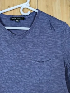 Robert Barakett V Neck T-Shirt Mens Medium Short Sleeve Cotton Blend Pocket - Picture 1 of 8