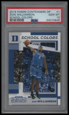 2019 Panini Contenders Draft Picks Zion Williamson #1 School Colors RC PSA 10 - Image 1 of 2