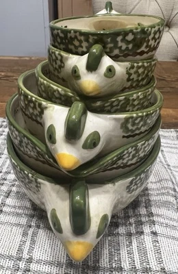 Temptations Old World green  Nesting Chickens Measuring Stacking Cups Set of 6 - Image 1 of 4
