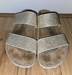 Birkenstock Birki's Curacao Gold Stretch Sandal EU 38 245 L 7 M 5 - Picture 1 of 7