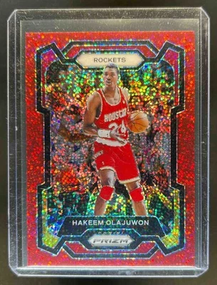 2023-24 Prizm Hakeem Olajuwon Prizm Red Sparkle No191 Rockets - Изображение 1 из 2