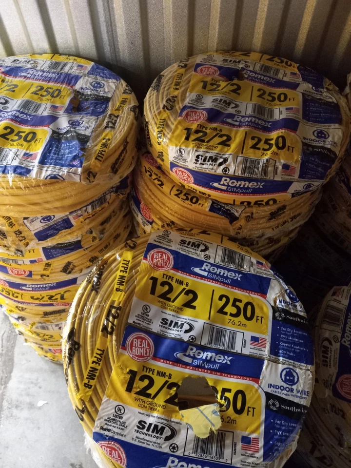 250 ft. 12/2 Solid Romex SIMpull CU NM-B W/G Wire Yellow Color - Image 1 of 1