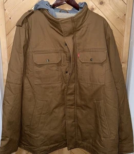 Levi’s hoodie military jacket brown size 2 extra large Tall 2XLT New NWT - Picture 1 of 7