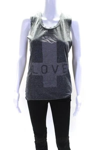Karssen Zoe Karssen Womens Love Graphic Muscle Tee Tank Top Gray Size Small - Picture 1 of 5