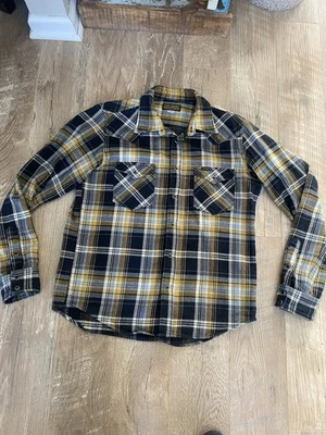 IHSH-303-YEL - Camisa occidental de franela ultra pesada - Crazy Check - Amarilla XXL Foto 1 de 4