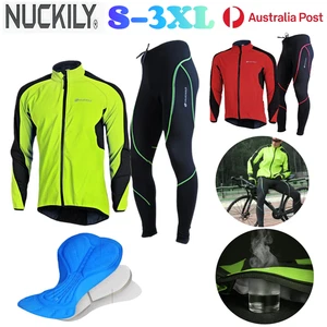 NUCKILY Mens Cycling Jacket Fleece Thermal Breathable MTB Windproof Waterproof  - Foto 1 di 20