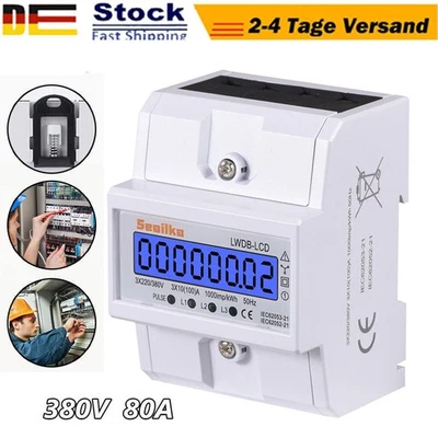 Contatore di corrente alternata trifase contatore di corrente LCD calibrato trifase DIN ~ - Immagine 1 di 4