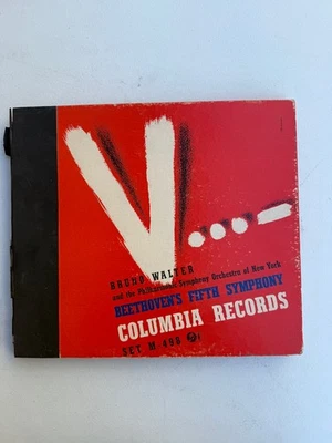 Bruno Walter Beethoven's Fifth Symphony 12" 78 RPM Record 1950s Columbia Foto 1 de 4