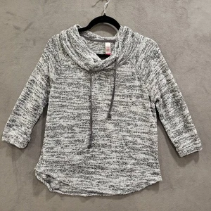 Maglione pullover in maglia con cappuccio grigio No Boundaries. Taglia L (11-13) caldo accogliente tempo libero - Foto 1 di 6