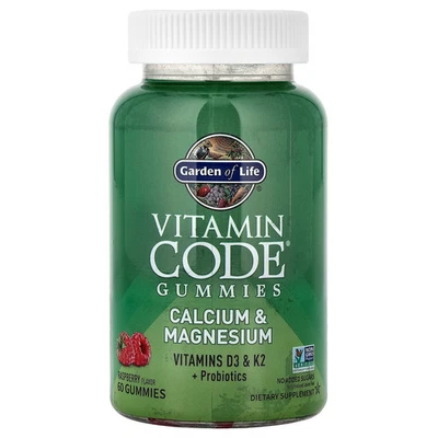 Vitamin Code Gummies, Calcium & Magnesium, Raspberry, 60 Gummies - Image 1 of 2