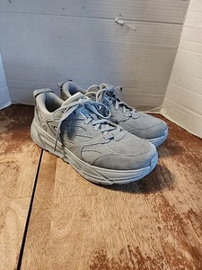 Hoka One One Men Clifton L Suede Limestone Grey Running Shoe Size 9 1122571-LLTN - Picture 1 of 10