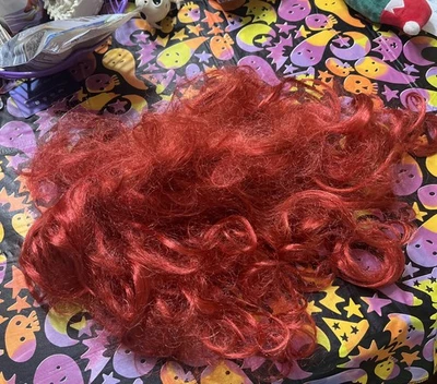 Peruca de cabelo vermelho infantil com brilhos -Ariel Halloween - Imagem 1 de 3
