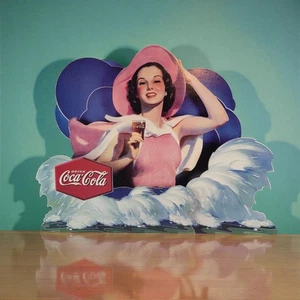 Coca Cola 1993 Karton Stanzform Grüße Wassernymphe von Hayden 1936 Anzeige - Bild 1 von 7