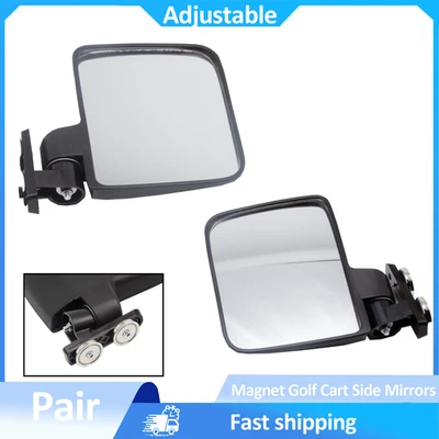Pair Magnet Adjustable Golf Cart Side Rear View Mirrors For Yamaha EZGO Club Car - Image 1 of 4