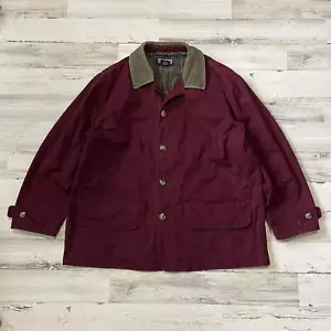 Vintage Lands End Burgundy Corduroy Barn Chore Jacket XL - Picture 1 of 8