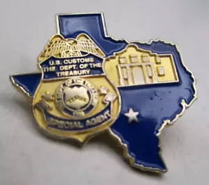 Spilla risvolto smaltato agente speciale del Dipartimento delle dogane degli Stati Uniti Texas - Foto 1 di 3