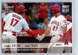 2018 TOPPS NOW #MOW-24, OHTANI ROOKIE, TROUT BACK TO BACK HR, WEEK 24, MVP!! - Picture 1 of 2