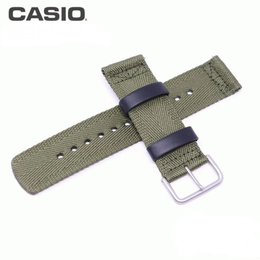 Correa de reloj Casio Pro Trek de nailon caqui genuino 10568024 para PRW-6600YB Foto 1 de 4