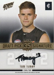 ** LOW #003 ** 2013 SELECT AFL DRAFT PICK SIGNATURE DPS24 TOM TEMAY