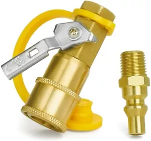 Propane/Natural LP Gas Quick Disconnect Coupler Ball Valve 1/4" Inlet RV ST Fast - Picture 1 of 12