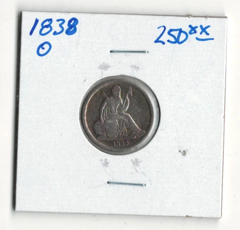1838 O SEATED LIBERTY DIME Cover
