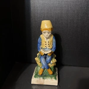Vtg. Chinoiserie Ceramic Sitting Monkey With Book Figurine Oriental 12” - Picture 1 of 17