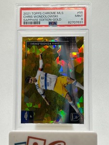 2021 Topps Chrome Sapphire MLS Gold Refractor #55 Chris Wondolowski /50 PSA 9