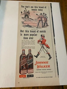 Vintage 1954 Johnny Walker Whiskey Tennis Match In 1820 ad - Picture 1 of 1