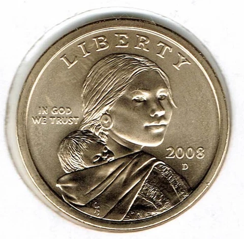 2008-D $1 Uncirculated  Sacagawea Dollar Coin! Cover