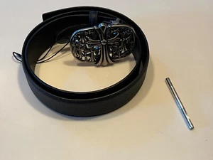 Chrome Hearts Inspired Cross Cemetery Buckle and Leather Belt - Picture 1 of 12